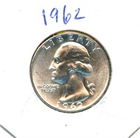 1962 Uncirculated Washington Silver Quarter