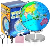 AS IS - 6 in1 Illuminated World Globe for Kids & A