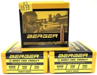 x3- Boxes of 6mm (.243 Dia.) 108-grain Berger