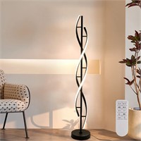 Spiral Floor Lamp Black 30W  Adjustable Colors