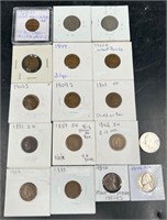 Indian Head & Wheat Pennies 1862-1984 & '49 Nickel