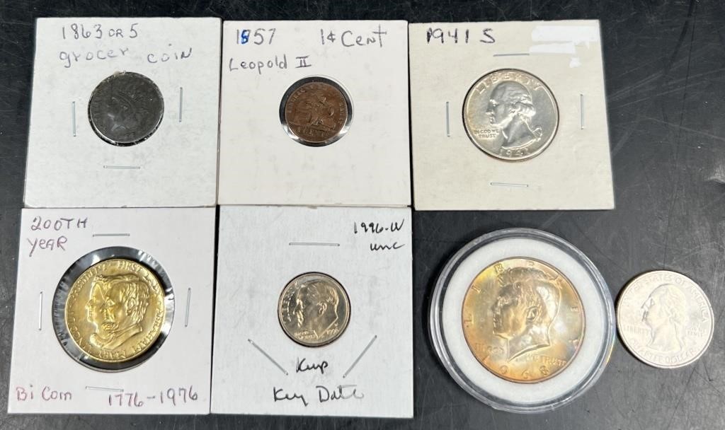 Coins & Tokens Lot - Grocery Coin, Silver, Leopold
