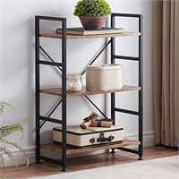 Bookshelf for Small Space, 3 Tier Wood Book Shelf