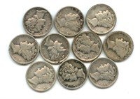 (10) Mercury Silver Dimes