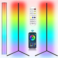 2-Pack Corner Floor Lamp, Dimmable Color Changing