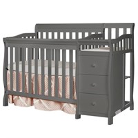 $353  Jayden 4-in-1 Steel Grey Mini Crib & Changer