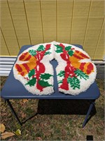 hand woven Christmas tree skirt