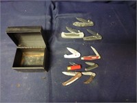 METAL BOX WITH POCKET KNIVES