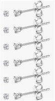 2Pack 6Pairs Small Stainless Steel Stud Earrings