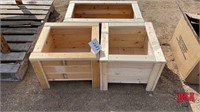 3 Small Wooden Planters