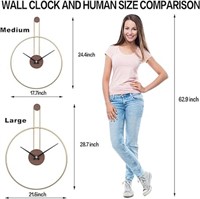 YISITEONE Large Decorative Wall Clock for Living R