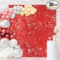 Red Shimmer Wall Backdrop Panels 30 Square Panels