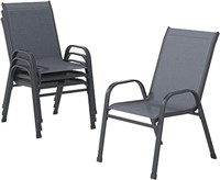 Patio Chairs Set of 4, Stackable Outdoor Dining Ch
