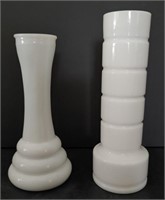 Pair Of Milk Glass Vases