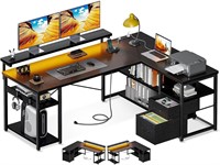 ODK L Shaped Gaming Desk  53 Inch  Black