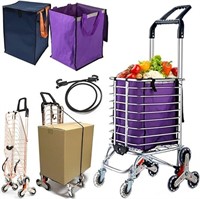 Kallwong Deluxe Shopping Carts for Groceries Folda