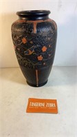 Japanese Textured Black Vase
