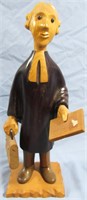 VINTAGE ROMER HAND CARVED WOOD LAWYER FIGURE