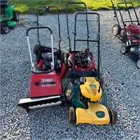 3 Push Mowers and a Snow Thrower