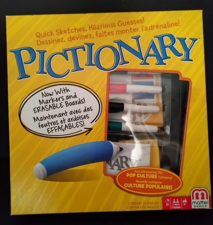 Pictionary New In Box With Dry Erase Markers &