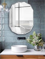 Frameless Scalloped Wall Mirror for Bathroom - Rec