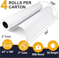 SEALED - VOISEN 4 ROLLS Plotter Paper,CAD Bond Rol