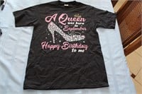 Adult "Queen Born Sept. Birthday" T-Shirt. Size S
