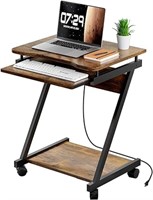 ZERDER Small Computer Desks with Power Outlet, Z-S