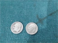 (2) 1946 Roosevelt Dimes