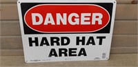 Metal sign 14x10" "Danger Hard Hat Area"