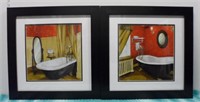 19.5x19.5 Pair of Bathroom Theme Prints