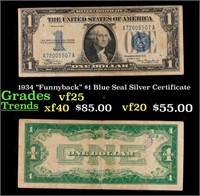 1934 "Funnyback" $1 Blue Seal Silver Certificate G