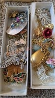 Vintage costume jewelry pin lot