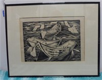 20x16 Original Ink Block Print by Rachel