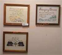 Framed needlepoint lot