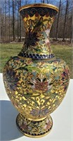 12" Coisonne Metal Vase Beautifully Intricate Pc.