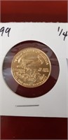 1999 $10.00 Amercian Gold Eagle 1/4 OZ - NO TAX