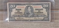1937 Circulated Twenty Dollar Bill PRE E/E