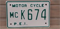 1980's PEI Motorcycle License plate