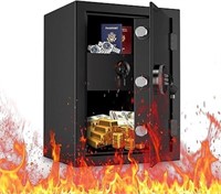 WASJOYE Fireproof Security Safe Cash Box with Doub