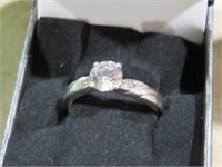 STERLING 925 ENGAGEMENT RING SZ 9.5