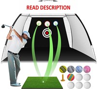 10*7ft Golf Net with Mat  Balls  Tee and Carry Bag