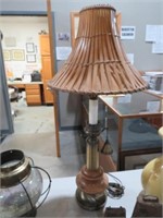 VINTAGE LAMP WITH RATTAN SHADE