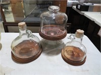 3 VINTAGE DISPLAY DOMES