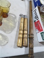 VINTAGE POLICE NIGHT STICK & NUM CHUCKS