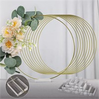 YALLOVE 12' Floral Hoop  10 PCS - Gold