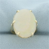 12ct Opal Solitaire Statement Ring in 14k Yellow G