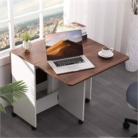 Vonanda Folding Table  Expandable-White Walnut