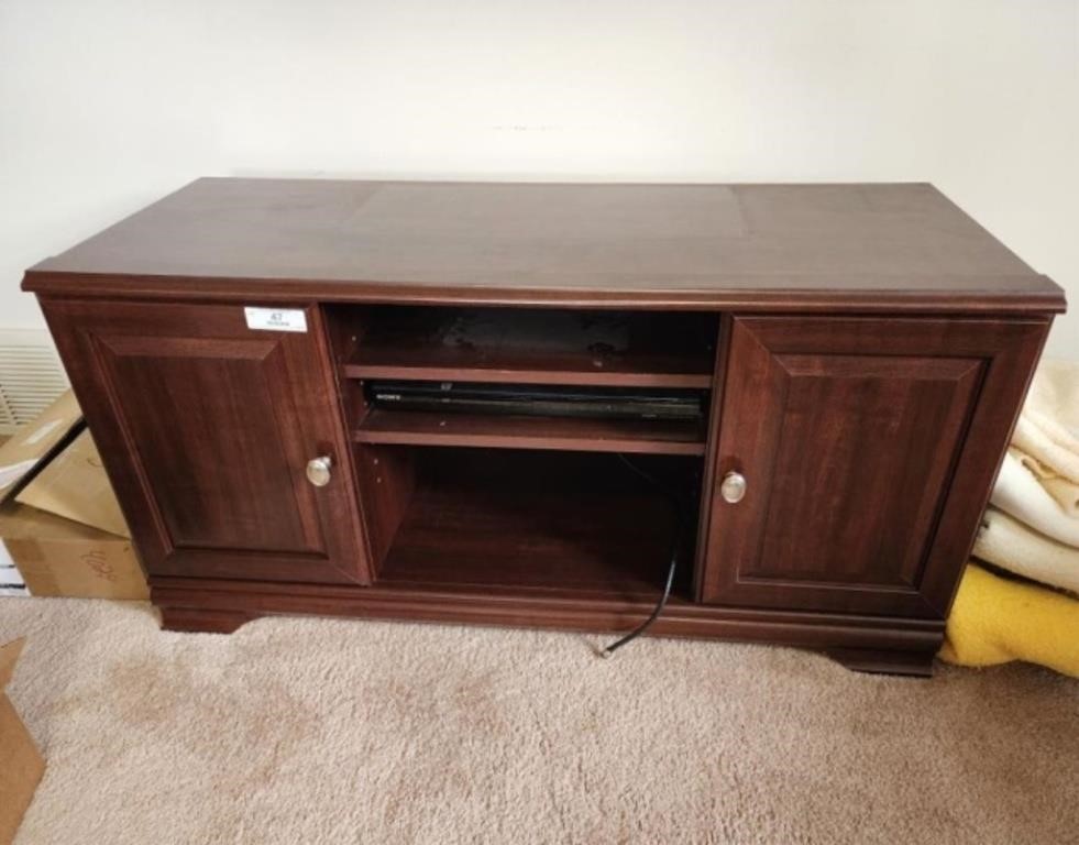 Wood Entertainment Center and DVD Player