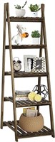 Babion 5-Tier Ladder Shelf, Wooden Plant Shelves,